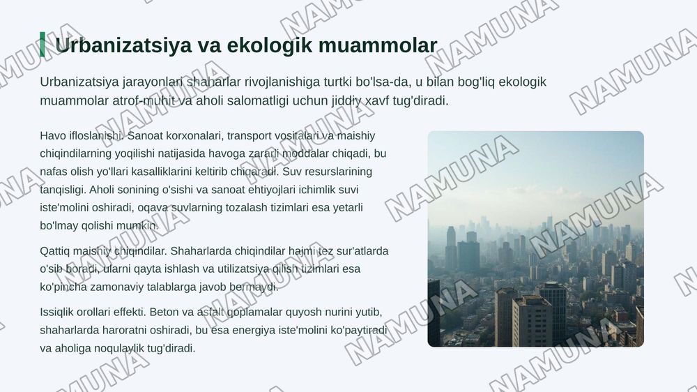 Yashil hudud va ekalogia — 6-slayd