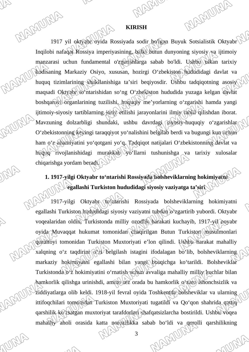 14-mavzu: Oktyabr toʻntarishidan soʻng Oʻzbekiston hududida davlat va huquq. — 3-varaq