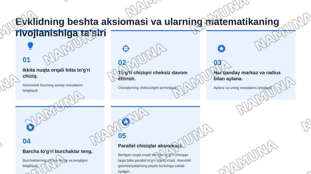 Olim matematikaning oltin qoidalari va formulalari — 6-slayd