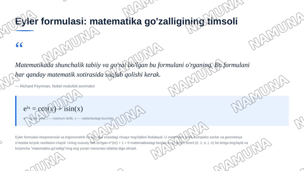 Olim matematikaning oltin qoidalari va formulalari — 7-slayd