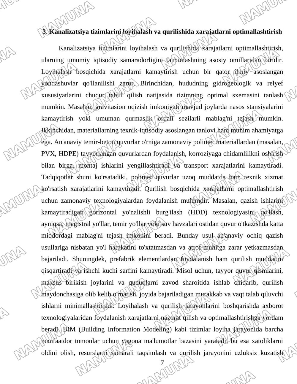 Канализация тизимлари иқтисодий самарадорлиги. — 7-varaq
