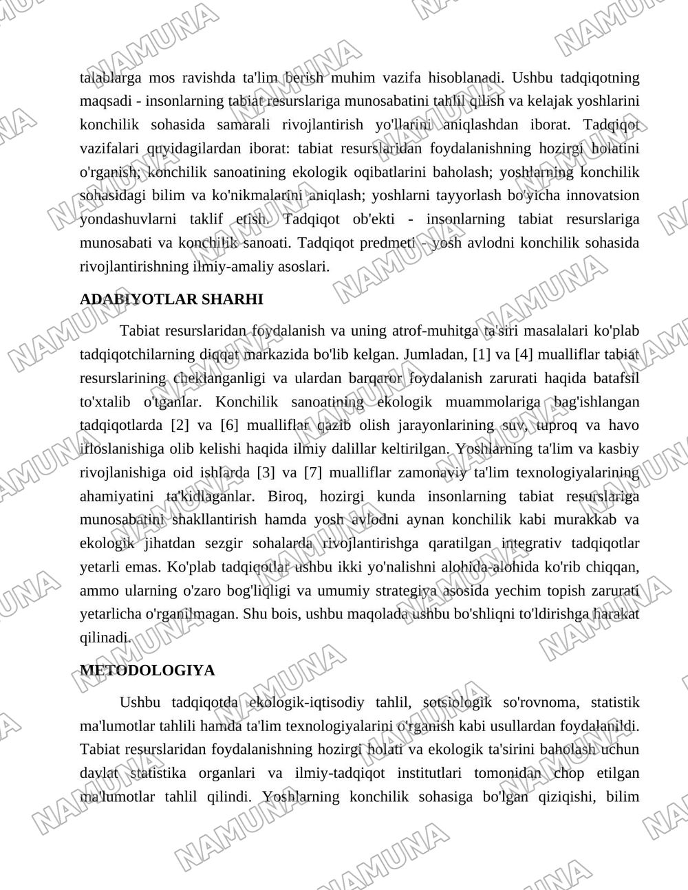 Insonlarning tabiat resurslariga munosabati va kelajak yoshlarini konchilik sohasida rivojlantirish — 2-varaq