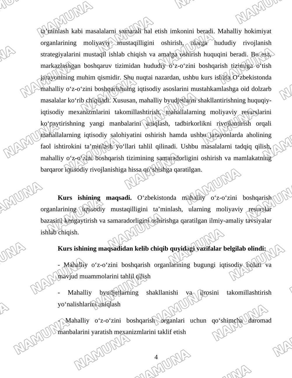 O‘zbekistonda mahalliy o‘z-o‘zini boshqarishning iqtisodiy asosini mustahkamlash — 4-varaq