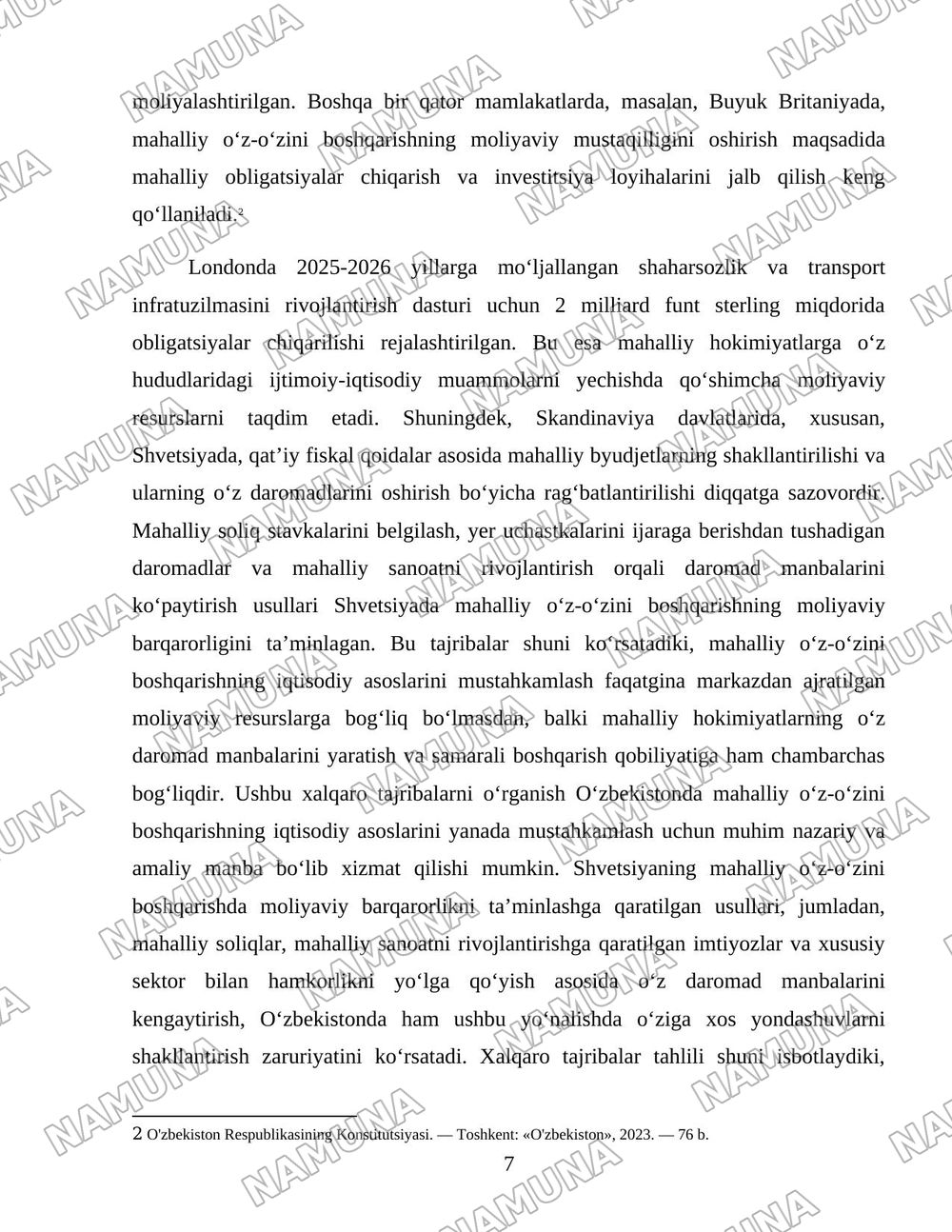 O‘zbekistonda mahalliy o‘z-o‘zini boshqarishning iqtisodiy asosini mustahkamlash — 7-varaq