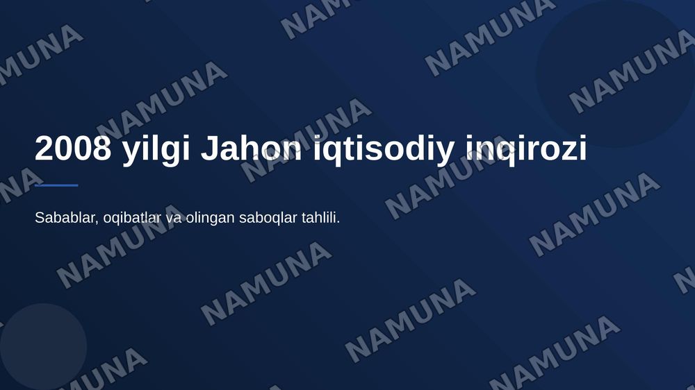 2008 yilgi Jahon iqtisodiyoti inqirozi — 1-slayd