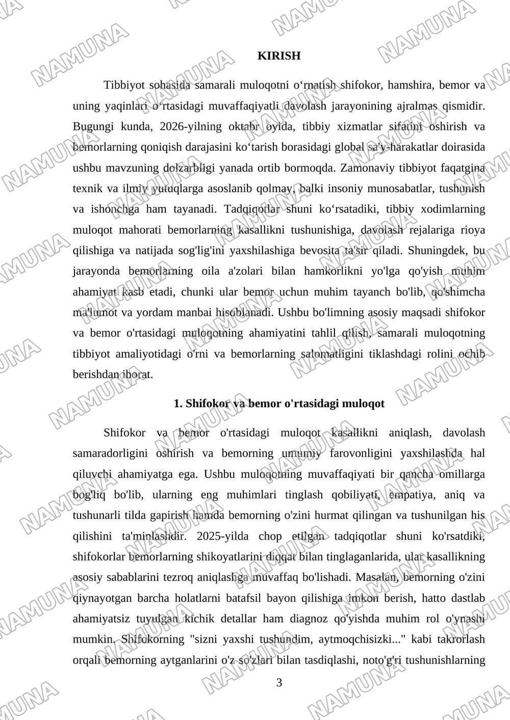 Samarali muloqot o'rnatishning asosiy texnikasi Shifokor, hamshira,bemor va uning yaqinlari o'rtasida — 3-varaq