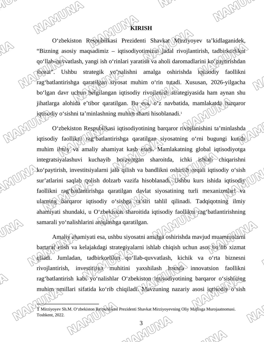Oʻzbekistonda barqaror iqtisodiy oʻsishni taminlashda iqtisodiy faollikni ragʻbatlantirishga qaratilgan siyosatning roli — 3-varaq