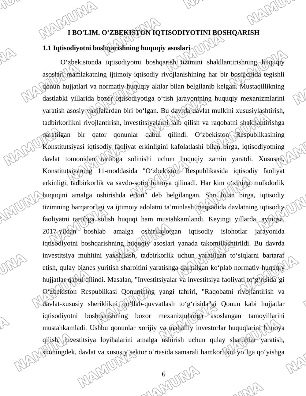 Oʻzbekistonda iqtisodiyotni boshqarish va tartibga solish tizimining shakllanishi — 6-varaq