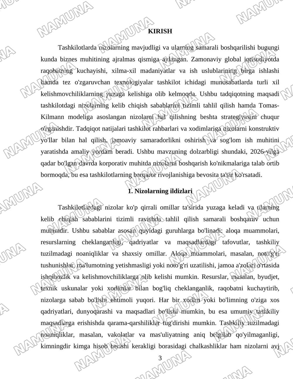 Tashkilotdagi nizolarning kelib chiqish sabablarini guruhlang.Tomas-Kilmann modeliga binoan nizoli vaziyatlardan chiqishning 5xil strategiyasiga amaliy misollar keltiring — 3-varaq