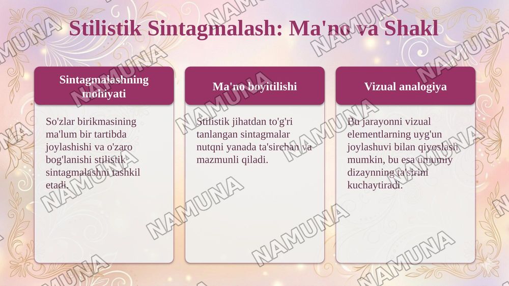 Sintaktik omonimiya.Stilistik sintagmallash — 5-slayd
