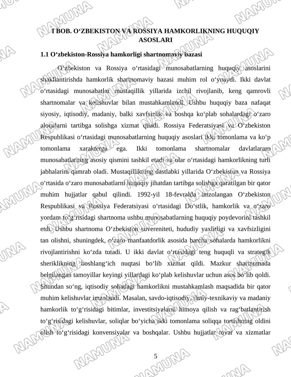 Rossiya va Oʻzbekiston hamkorlik munosabatlarining shakllanishi va rivojlanishi — 5-varaq
