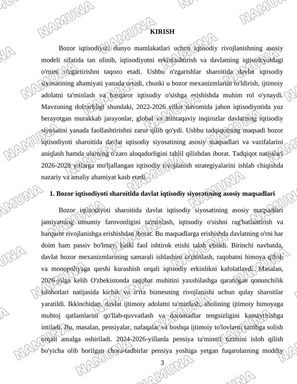 Bozor iqtisodiyoti sharoitida davlat iqtisodiy siyosatining maqsad va vazifalari — 3-varaq