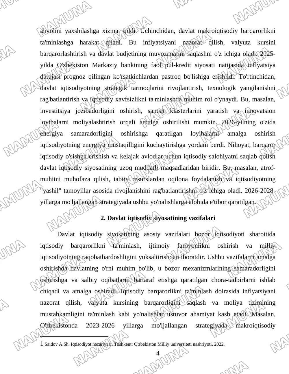 Bozor iqtisodiyoti sharoitida davlat iqtisodiy siyosatining maqsad va vazifalari — 4-varaq