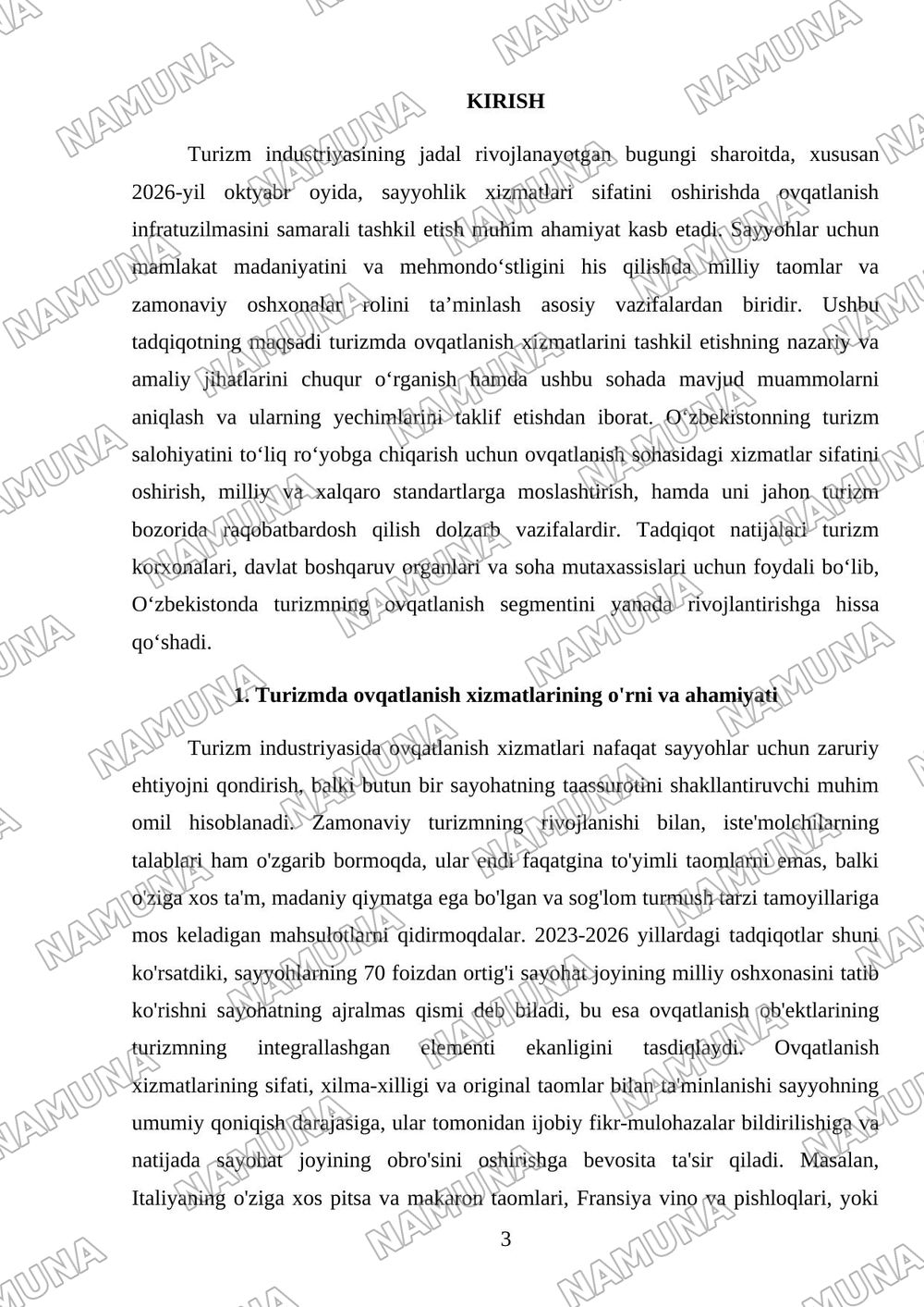 Turizmda ovqatlanish xizmatlarini tashkil etish — 3-varaq