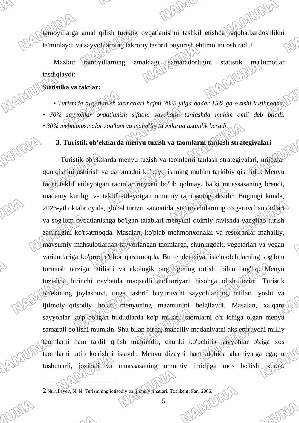 Turizmda ovqatlanish xizmatlarini tashkil etish — 5-varaq