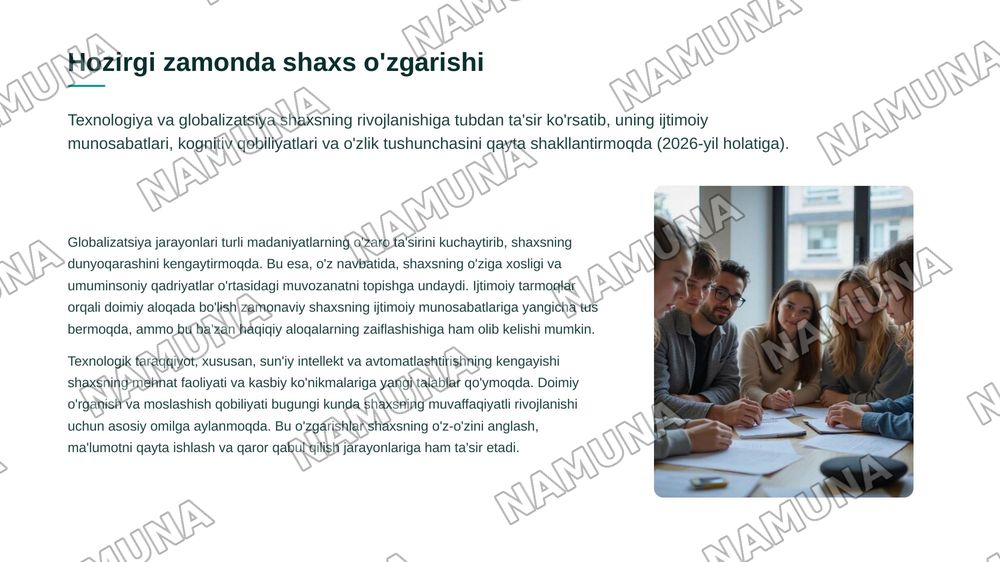 Shaxsning evolyutsion rivojlanishi — 8-slayd