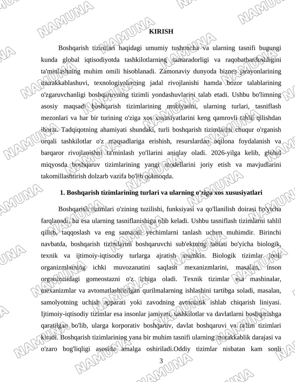 Boshqarish tizimlari hagida umumiy tushuncha va ularning tasnifi — 3-varaq