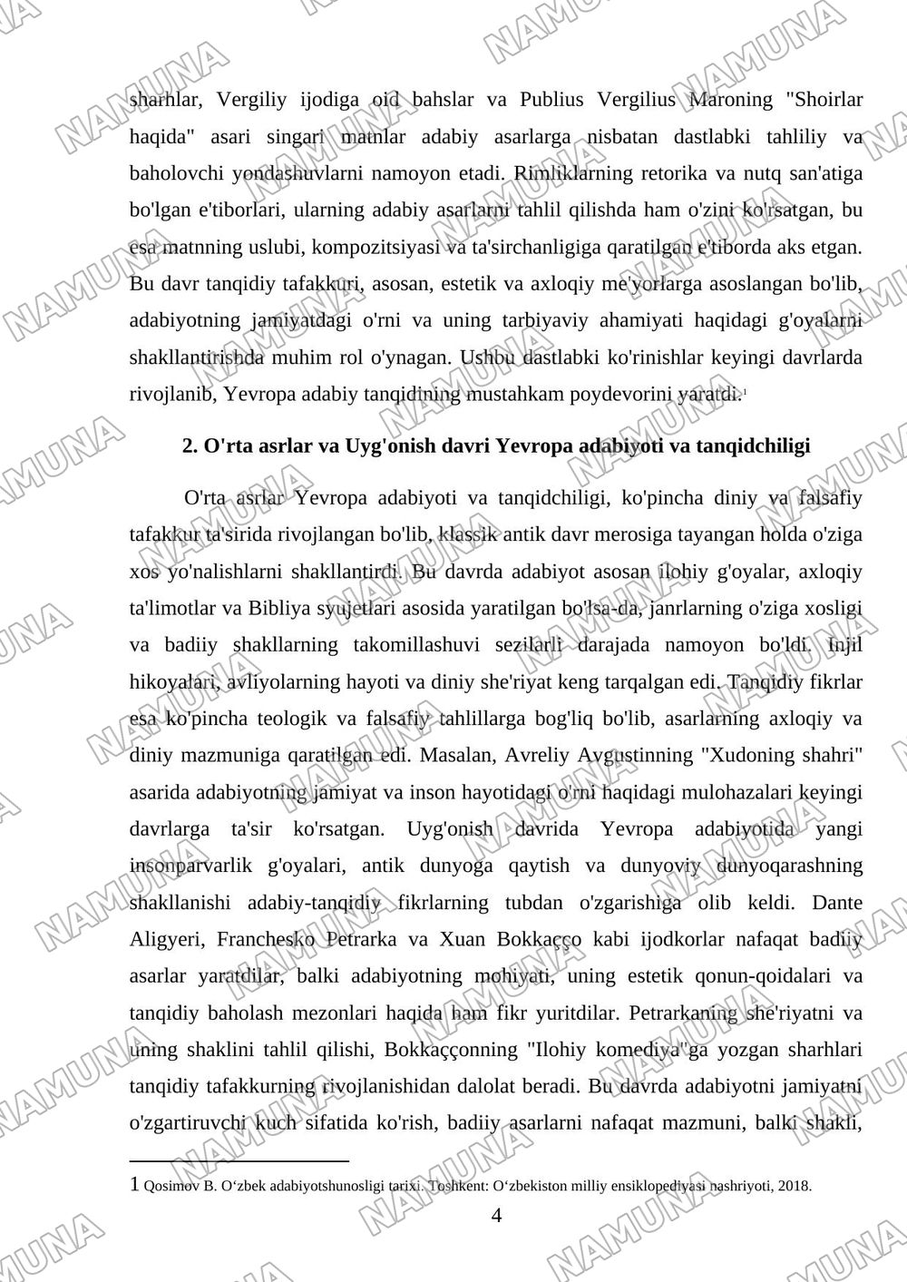 Ğarb klassik adabiyotida adabiy-tanqidiy fikrlar taraqqiyoti — 4-varaq