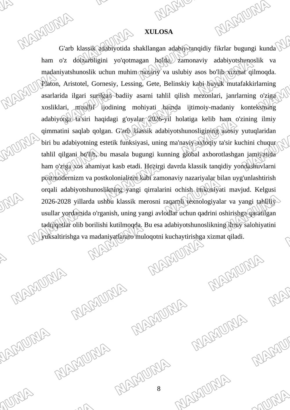 Ğarb klassik adabiyotida adabiy-tanqidiy fikrlar taraqqiyoti — 8-varaq