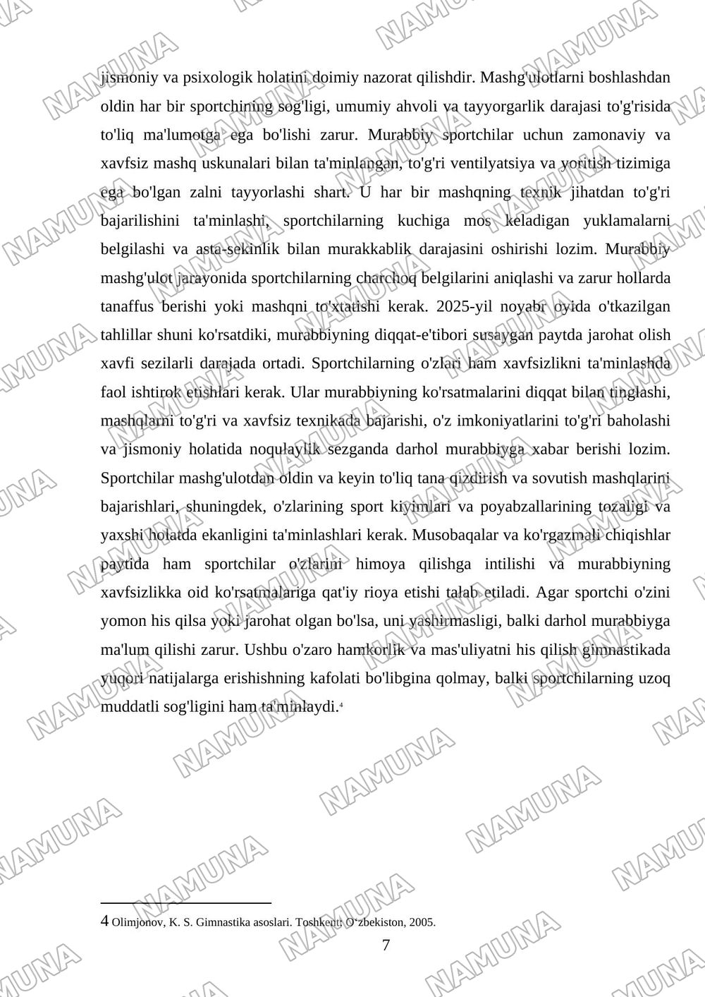 Gimnastika mashg'ulotlarida xavfsizlik qoidalari — 7-varaq