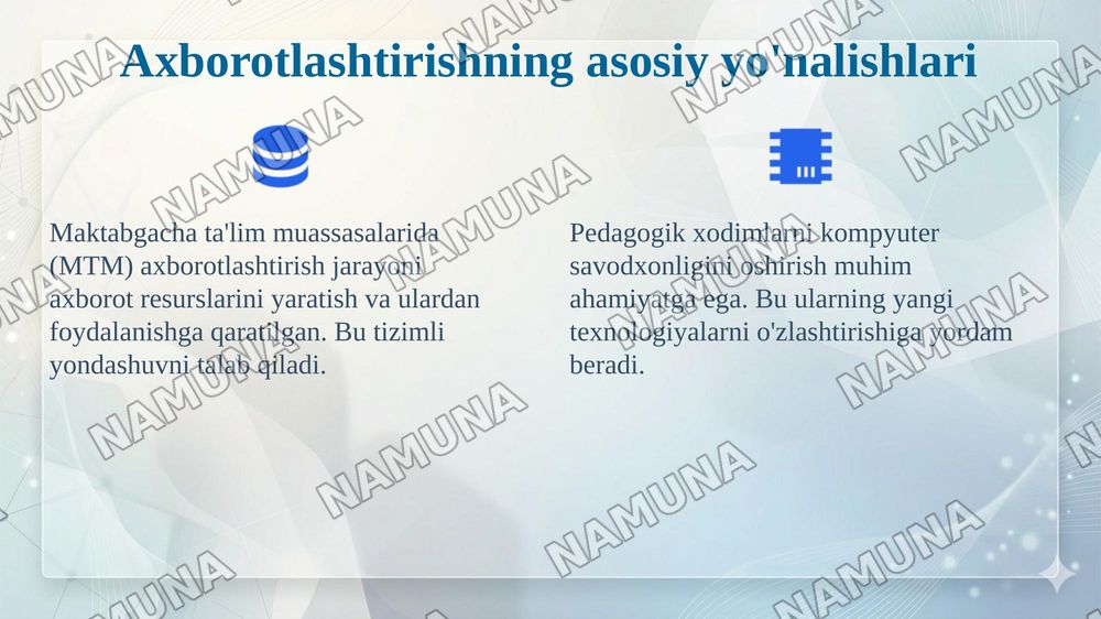 Maktabgacha talim jarayonini axborotlashtirish metodikasi MTM da kampiyutr o'qitish usullari — 4-slayd