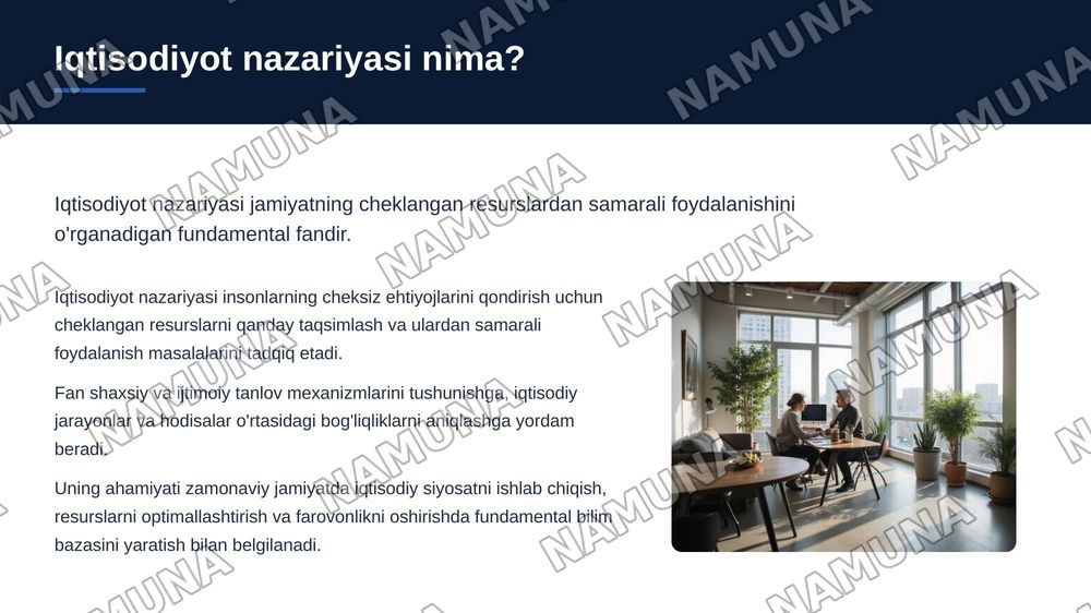 Iqtisodiyot nazariyasi fanining predmeti va o’rganish usullari — 3-slayd