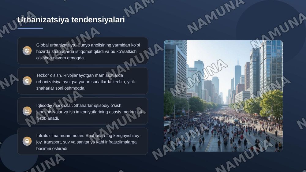 Dunyo moliyaviy, demografik, iqtisodiyot, urushlar holatini doirasimon diagramalarda tushuntir — 7-slayd