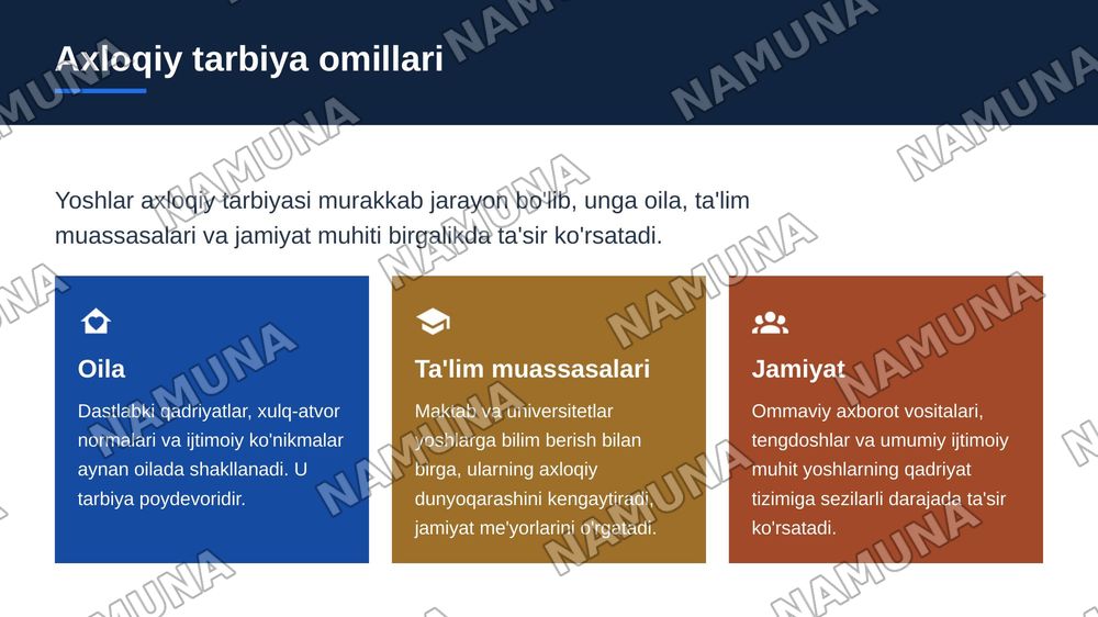 Yoshlar axloqiy tarbiyasi — 7-slayd