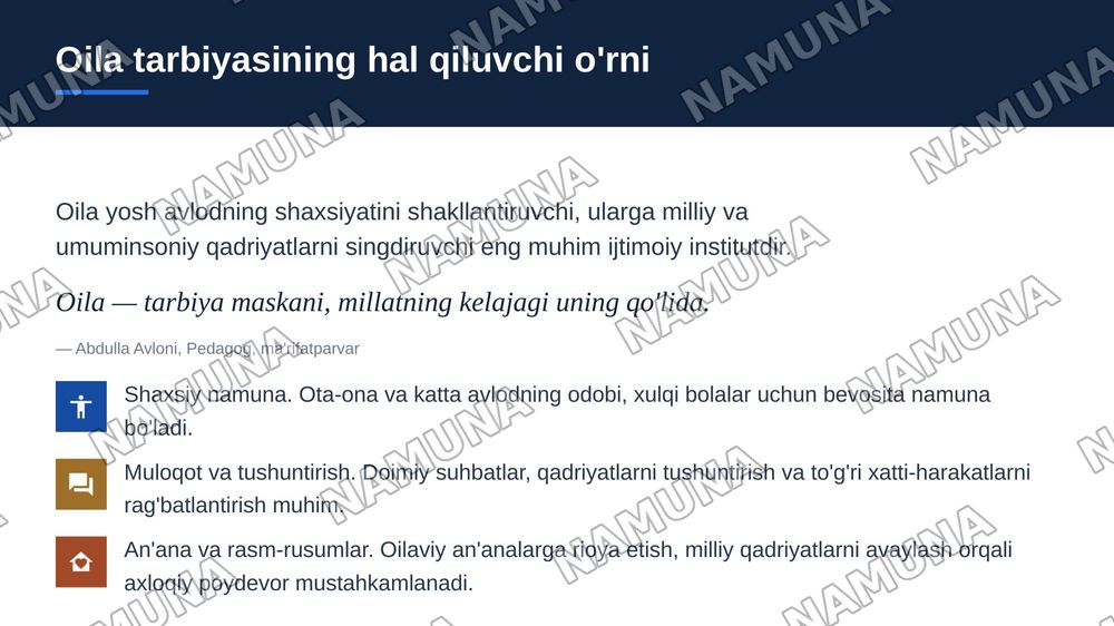 Yoshlar axloqiy tarbiyasi — 8-slayd
