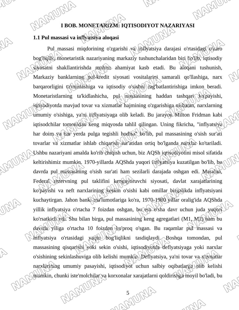 Iqtisodiyotni tartibga solishda monetaristik nazariya va siyosat. — 5-varaq