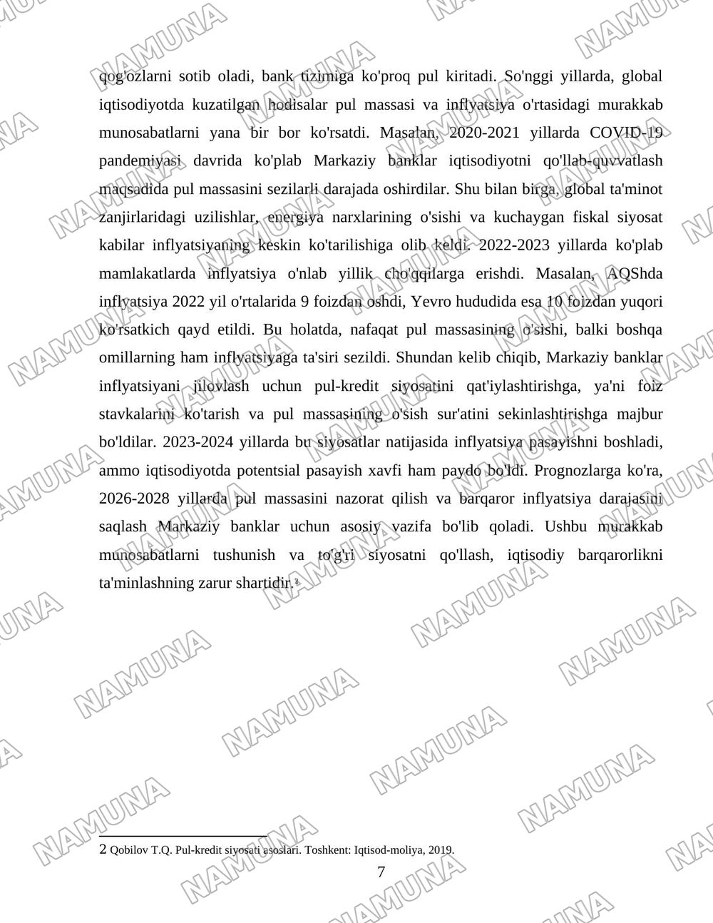 Iqtisodiyotni tartibga solishda monetaristik nazariya va siyosat. — 7-varaq