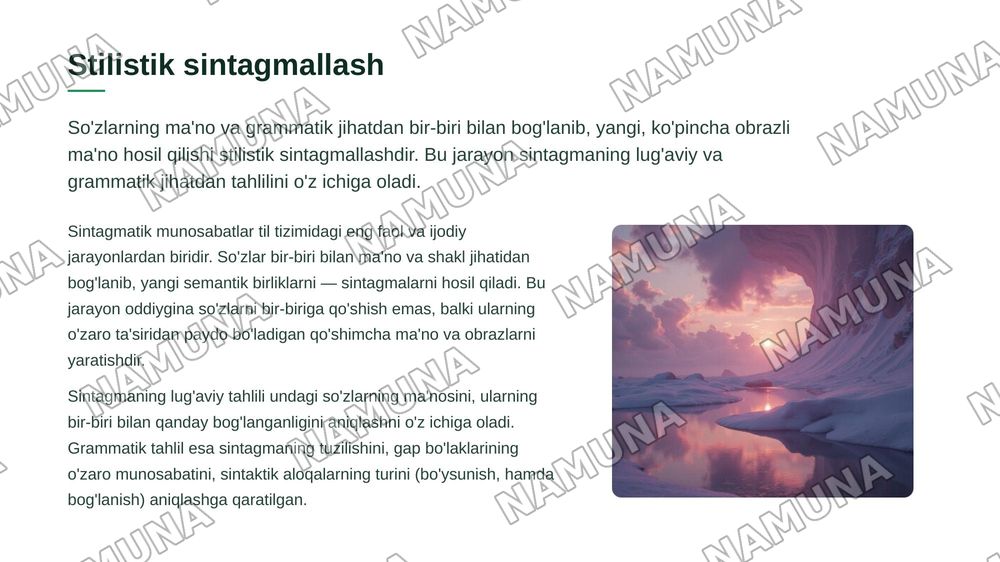 Sintaktik omonimiya.Stilistik sintagmallash — 7-slayd