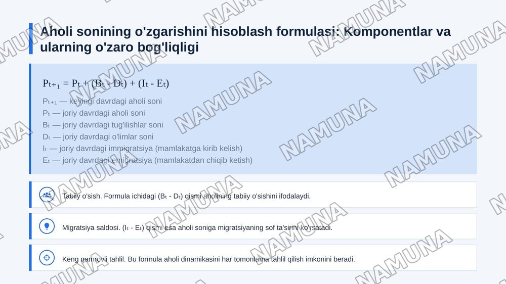 Global Demografik hisob kitoblar va proagnozlat ni hisoblash formulalari — 5-slayd