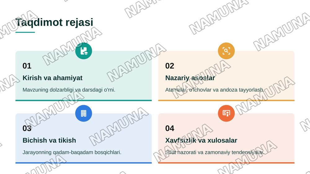 Ayollar shimini bichish va tikish 9sinf texnologiya darsi asosida — 2-slayd