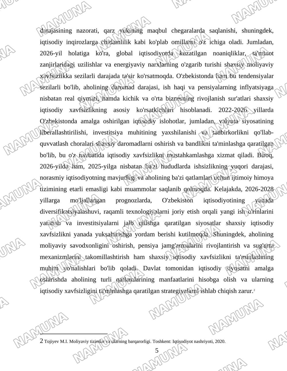 Шахснинг муҳим иқтисодий манфаатлари ва хавфсизлигини таъминлаш — 5-varaq