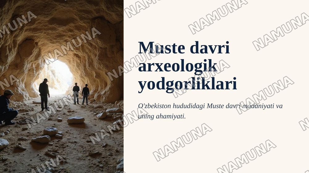 Muste davri arxeologik yodgorliklari — 1-slayd