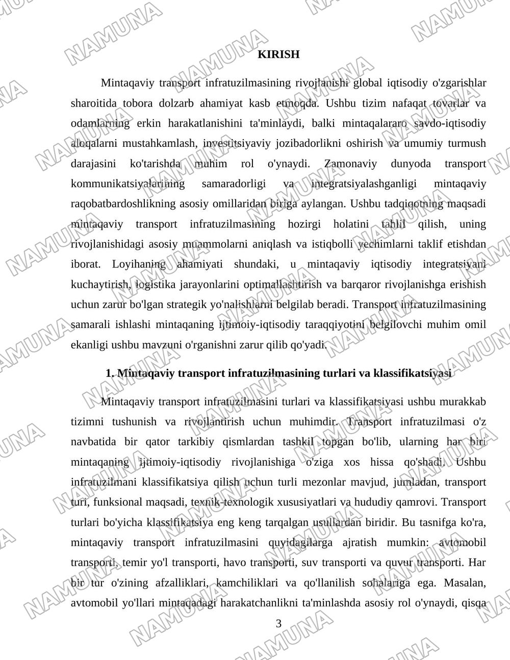 Mintaqaviy transport infratuzilmasi — 3-varaq