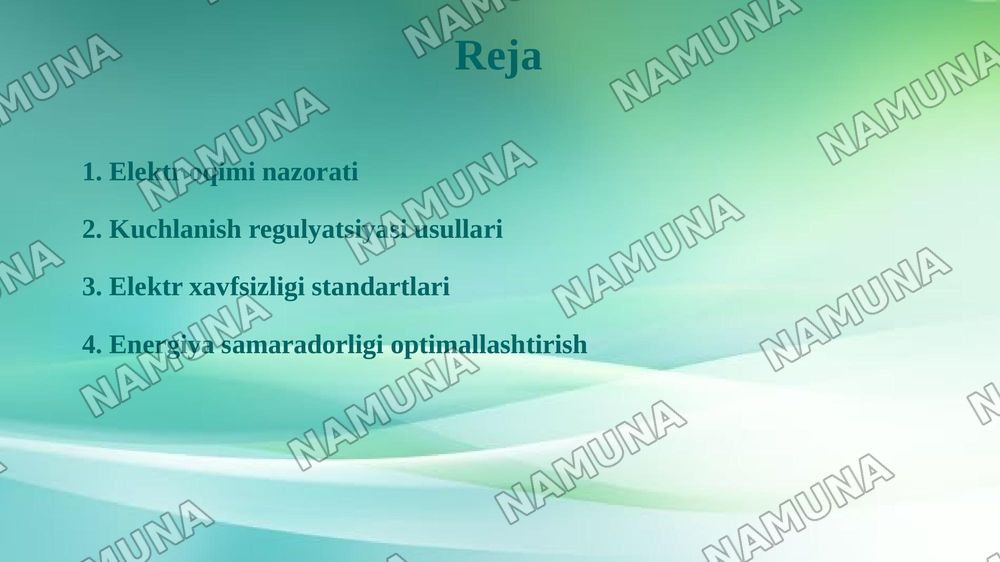 Shamol energetikasida elektr toki va kuchlanichni nazorat qilish — 2-slayd