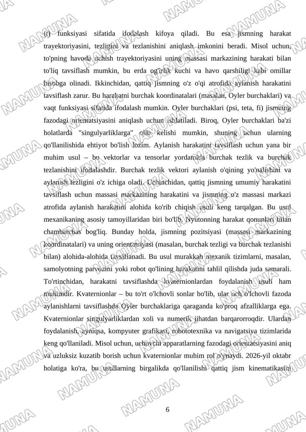 Kinematika asoslari — 6-varaq