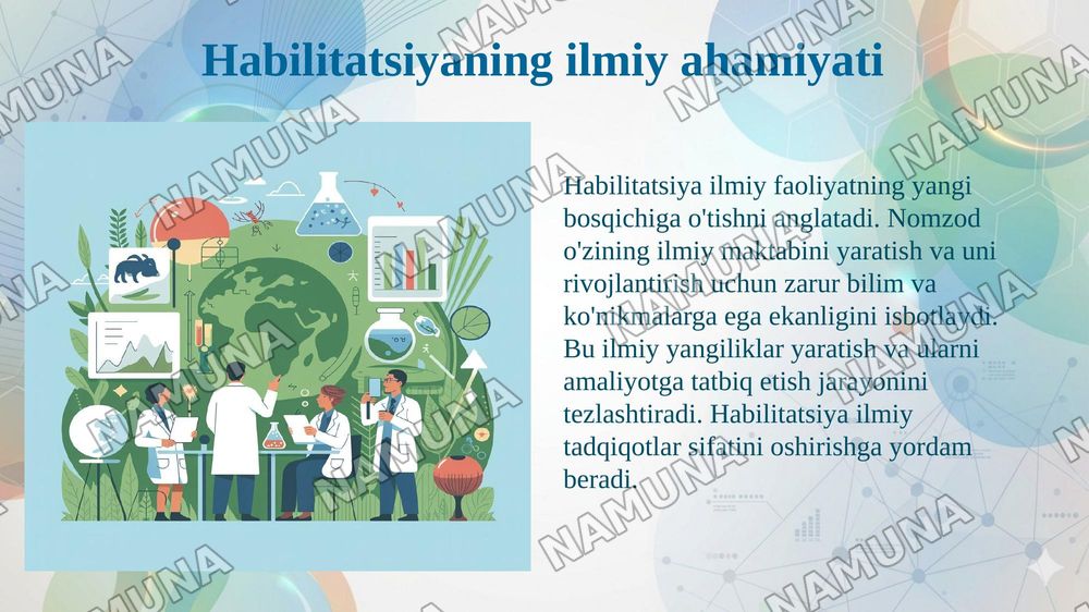 Habilitatsiya va uning ahamiyati — 6-slayd