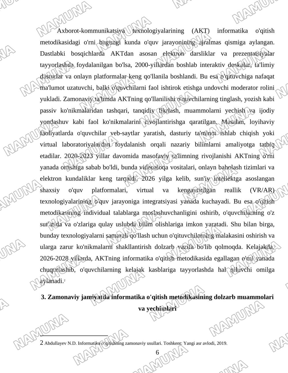 Informatika o'qitish metodikasining rivojlanish bosqichlari va zamonaviy jamiyatdagi o'rni — 6-varaq