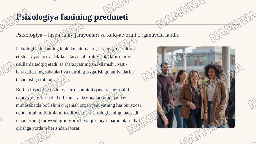 Psixologiya fanining predmeti va rivojlanish tarixi — 3-slayd