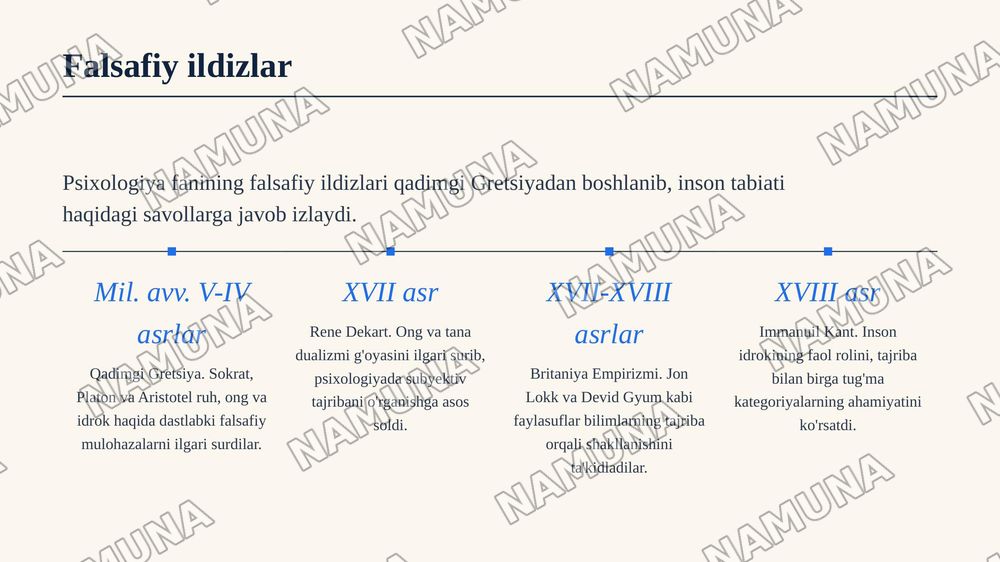 Psixologiya fanining predmeti va rivojlanish tarixi — 5-slayd