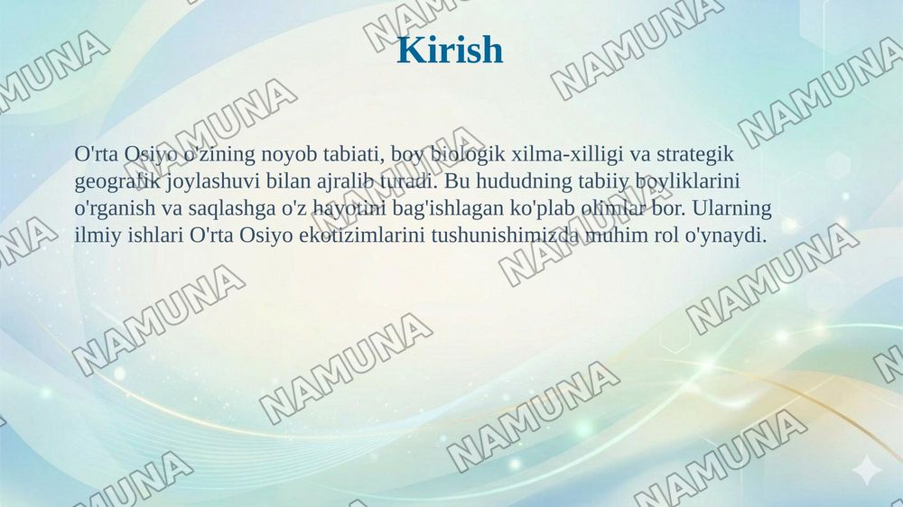 Oʻrta Osiyo tabiatini oʻrganishga hissa qoʻshgan olimlar — 3-slayd
