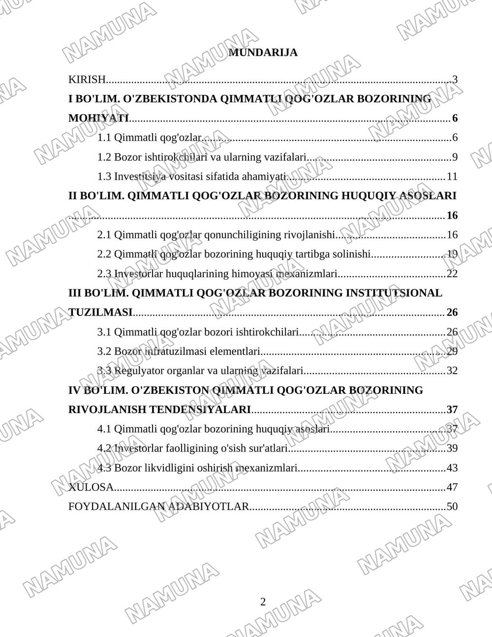 Õzbekistonda qimmatli qoğozlar bozori va uning shakilanishi — 2-varaq