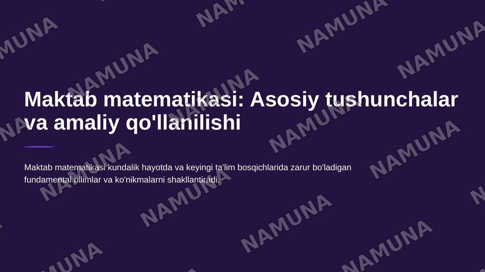 Oliy matematika va maktab darsliklari farqi va misollar — 4-slayd