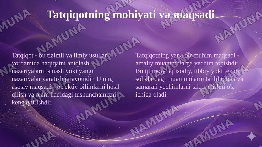 Tatqiqot asoslari. — 4-slayd