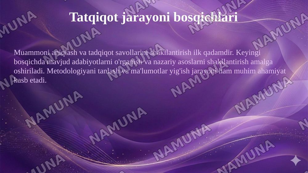 Tatqiqot asoslari. — 6-slayd