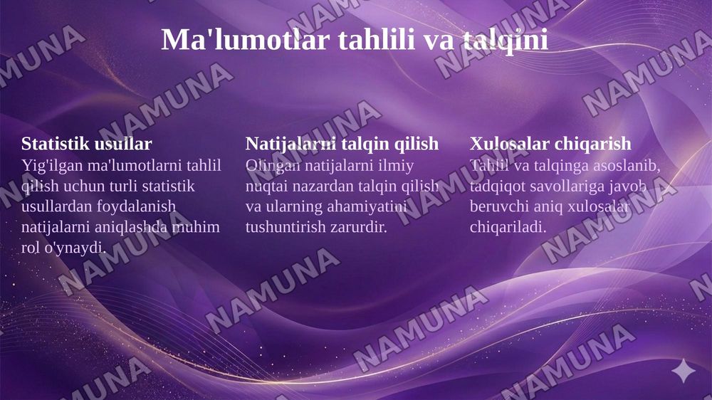 Tatqiqot asoslari. — 8-slayd