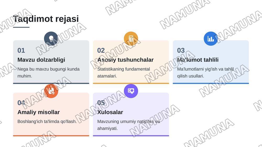 Matematik statistikaning asosiy tushunchalari. (Boshlangʻich taʼlimga tadbiq etib) — 2-slayd